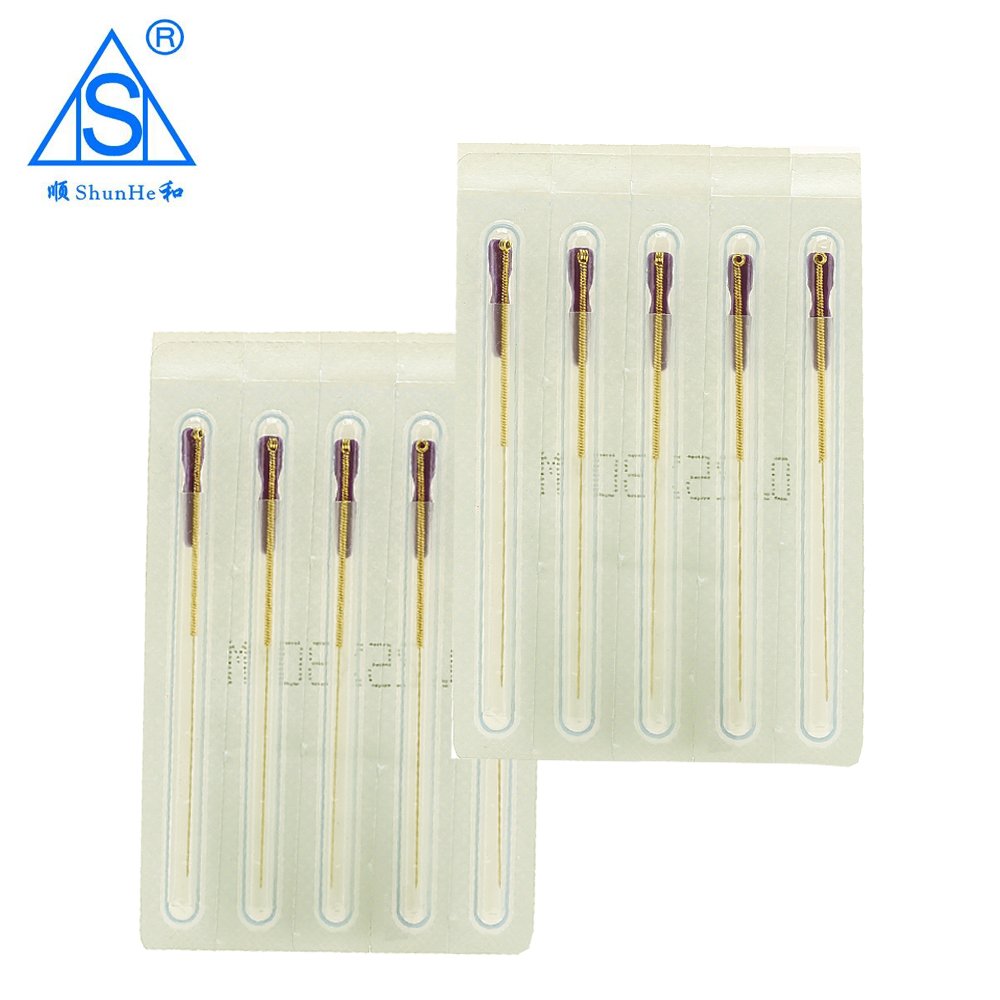 Gold Plated Acupuncture Needle with Tube Dialysis Paper Package 100pcs